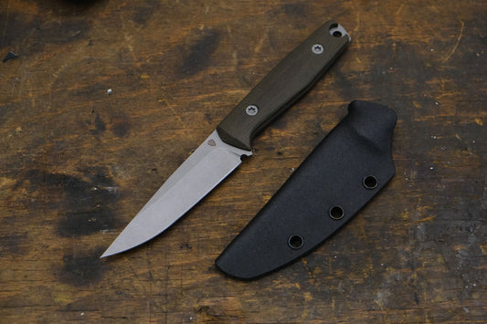 Handgemachtes EDC-Messer, RWL-34, Micarta, Kydex